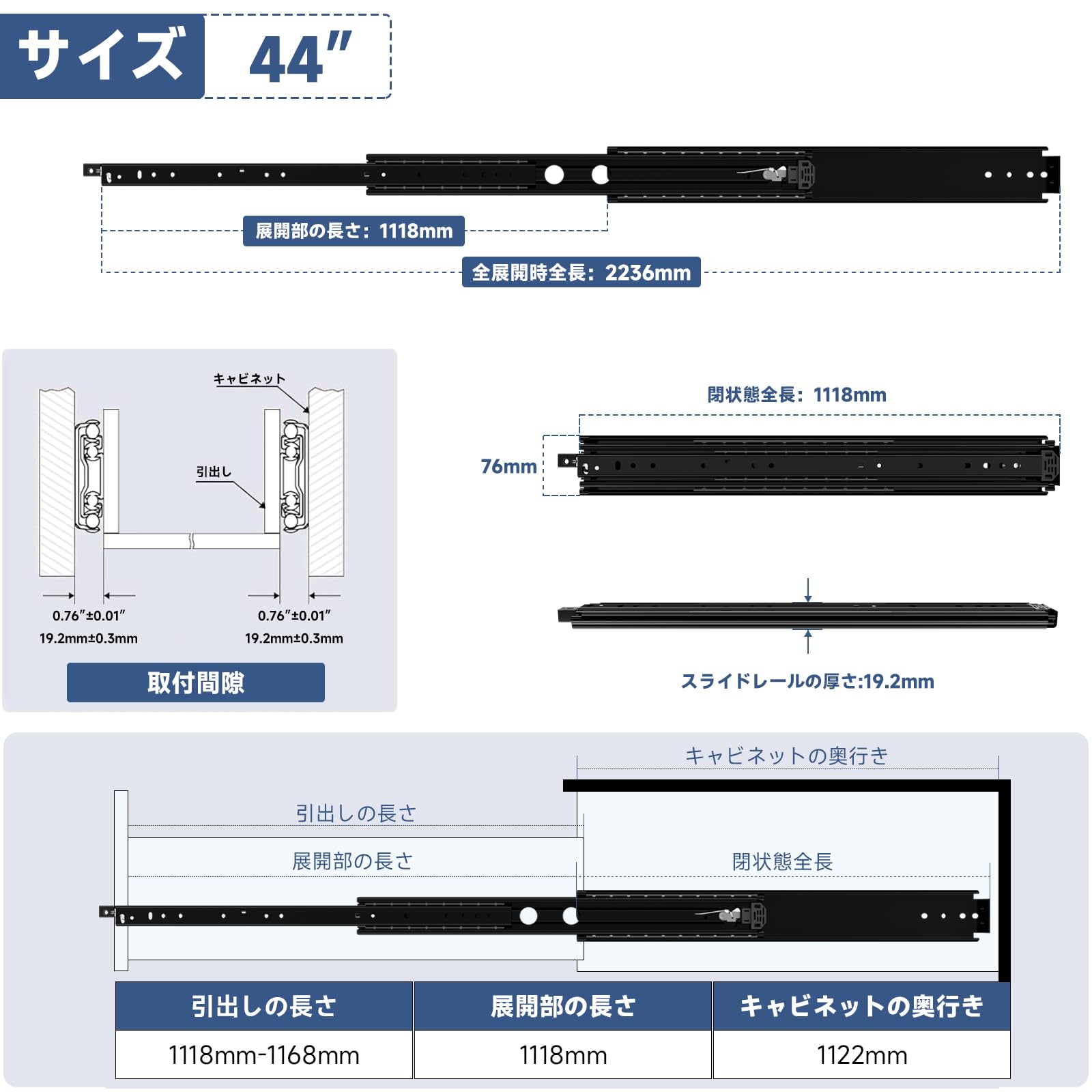 Amazon.co.jp: TOP・STAR 重量用スライドレール 工業用レール DIY車